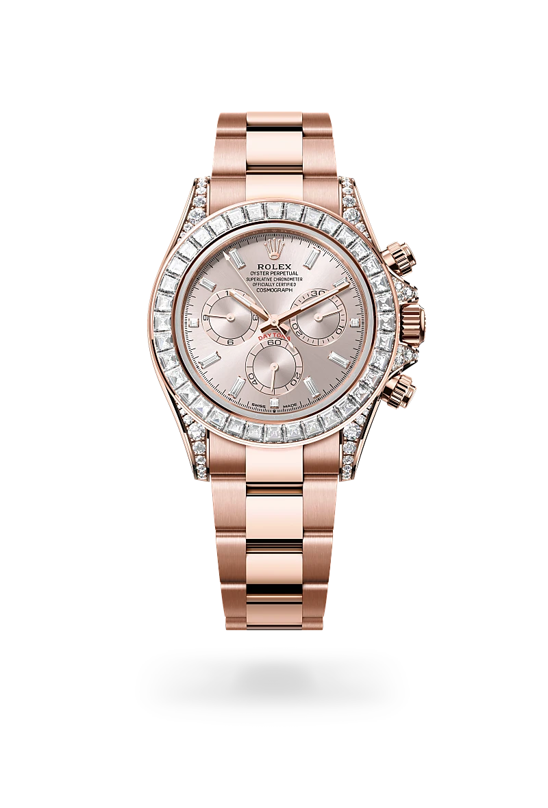 Rolex Cosmograph Daytona in 18 ct Everose gold with lugs set with diamonds, M126595TBR-0001 - Time Avenue